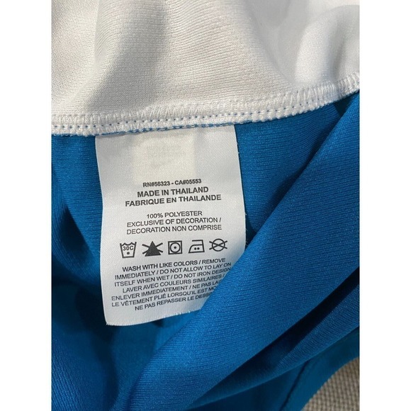 Nike Dry Fit Standard fit V neck blue & white short sleeve jersey men's size L - Picture 4 of 4